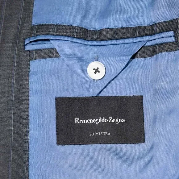 【極美品】 エルメネジルドゼニア SU MISURA TROFEO 2B ジャケット スイス製 ゼニア トロフェオ エルメネジルドゼニア SU MISURA スーツセットアップ TROFEO 灰色 近年